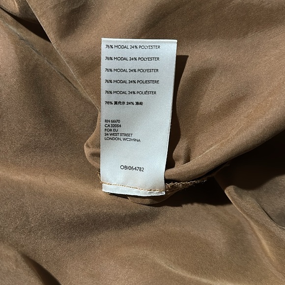 Free People High Low Tobacco Tan Brown Puff Sleeve MIDI Dress size Large - Picture 14 of 15